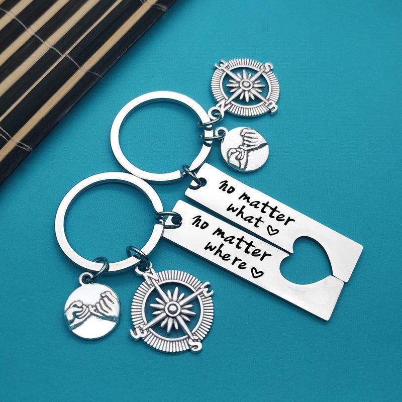 Xiahuyu Best Friend Keychain Friendship Gifts No Matter What No Matter Where Keychain Set Best Friends Gift Long Distance Friendship Keychains Christmas Birthday Gifts Best Friend Keychains Set of 2 - Image 4